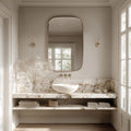 Minimalist Brass Wall Mirror, Luxury Handmade Designer Mirror for Living Room