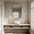 Minimalist Brass Wall Mirror, Luxury Handmade Designer Mirror for Living Room