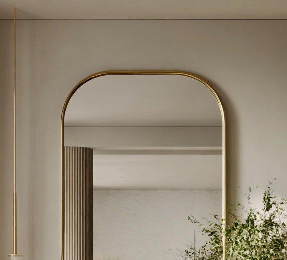 Luxury Modern Brass Mirror, Handmade Decorative Wall Art for Elegant Interiors — view 2