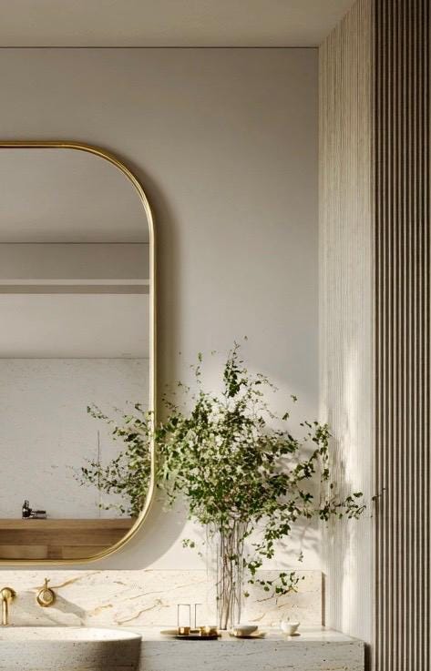 Luxury Modern Brass Mirror, Handmade Decorative Wall Art for Elegant Interiors — view 3
