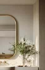 Luxury Modern Brass Mirror, Handmade Decorative Wall Art for Elegant Interiors — view 3