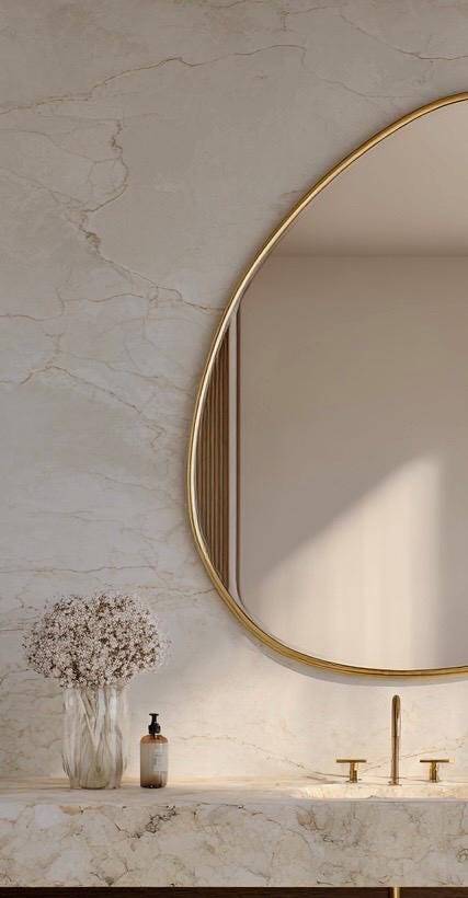 Handmade Brass Statement Mirror, Moroccan Artisan Wall Decor, Luxury Interior Accent — view 5