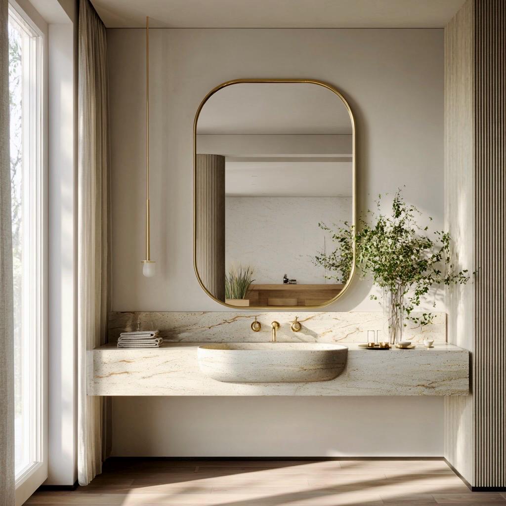 Luxury Modern Brass Mirror, Handmade Decorative Wall Art for Elegant Interiors