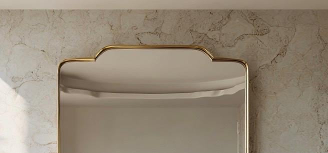 Handmade Moroccan Brass Vanity Mirror, Antique Gold Wall Decor — view 2