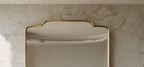Handmade Moroccan Brass Vanity Mirror, Antique Gold Wall Decor — view 2