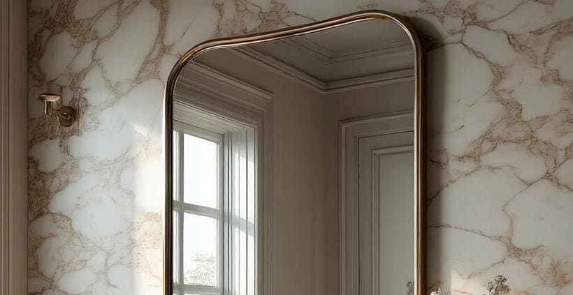 Antique Brass Mirror, Luxury Entryway Wall Mirror, Handmade Vintage Decor — view 4