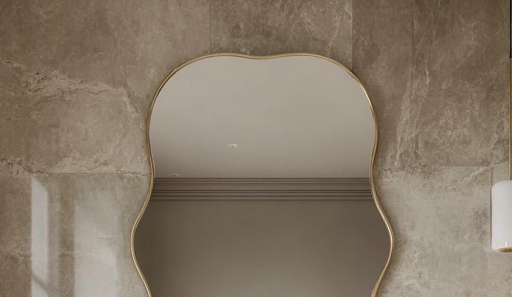 Handmade Brass Mirror, Elegant Italian Wall Mirror, Luxury Vanity Decor — view 4