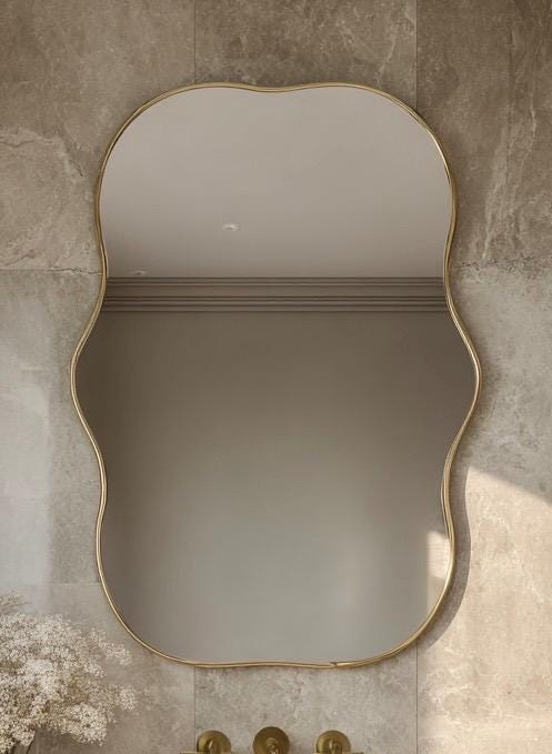 Handmade Brass Mirror, Elegant Italian Wall Mirror, Luxury Vanity Decor — view 6