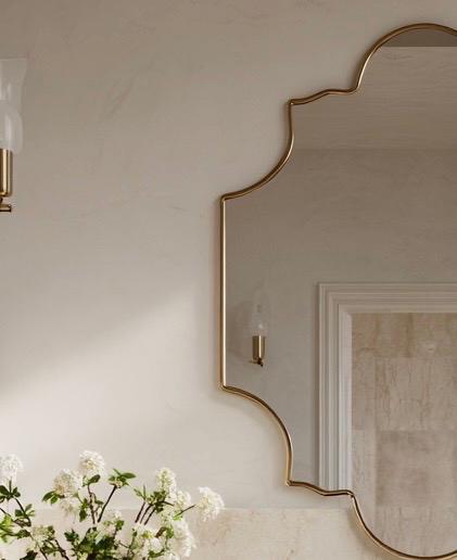 Italian Style Brass Mirror, Luxury Gold Wall Mirror, Designer Home Decor — view 4