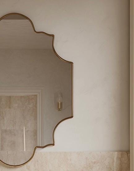 Italian Style Brass Mirror, Luxury Gold Wall Mirror, Designer Home Decor — view 2