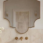 Italian Style Brass Mirror, Luxury Gold Wall Mirror, Designer Home Decor — view 3
