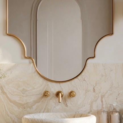 Vintage Brass Mirror, Handmade Luxury Wall Mirror, Antique Inspired Home Decor — view 3