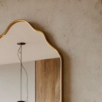 Brass Vanity Mirror, Antique Brass Wall Decor — view 5