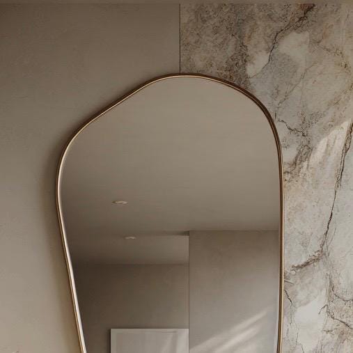 Organic Wavy Brass Mirror, Luxury Designer Mirror, Handmade Wall Sculpture — view 3
