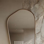 Organic Wavy Brass Mirror, Luxury Designer Mirror, Handmade Wall Sculpture — view 3