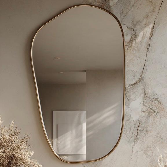 Organic Wavy Brass Mirror, Luxury Designer Mirror, Handmade Wall Sculpture — view 6
