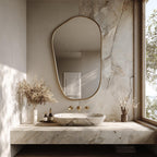 Organic Wavy Brass Mirror, Luxury Designer Mirror, Handmade Wall Sculpture