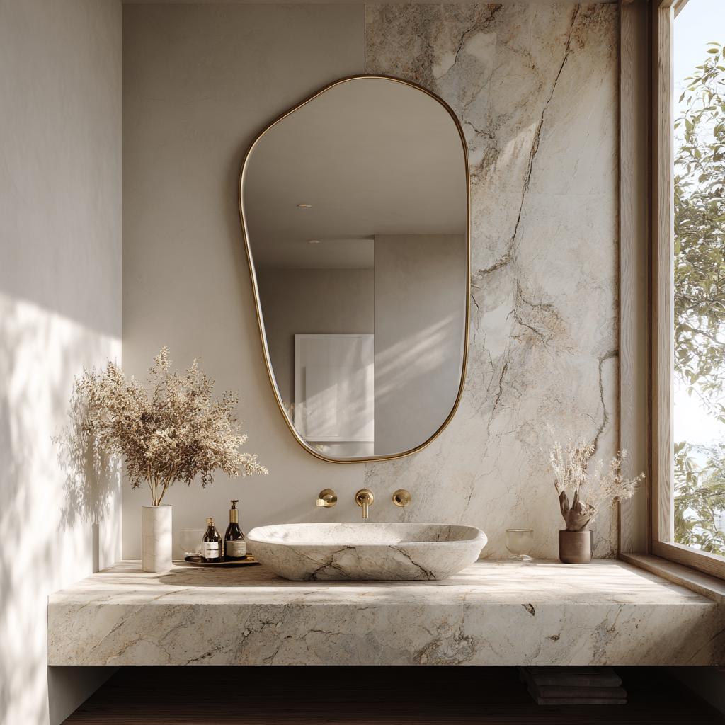 Organic Wavy Brass Mirror, Luxury Designer Mirror, Handmade Wall Sculpture