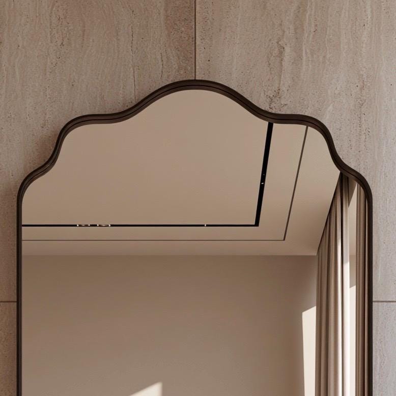 Handmade Moroccan Brass Vanity Mirror, Antique Wall Decor, Bathroom Accent — view 2
