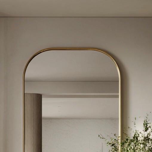 Minimalist Brass Wall Mirror, Handmade Decorative mirror for Elegant Interiors — view 2