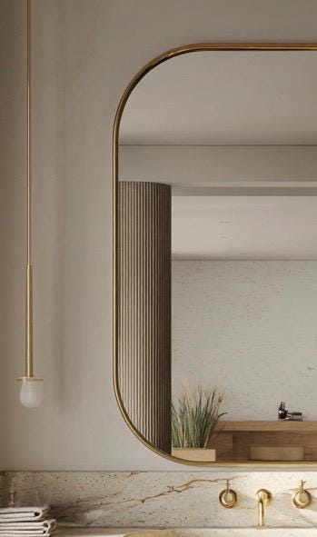 Minimalist Brass Wall Mirror, Handmade Decorative mirror for Elegant Interiors — view 3