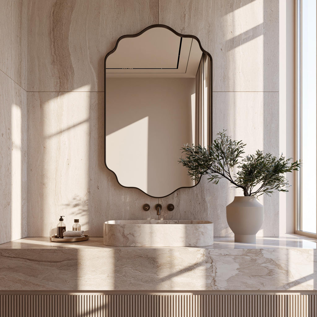 Handmade Moroccan Brass Vanity Mirror, Antique Wall Decor, Bathroom Accent