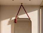 Brass Mirror, Hanging Rope Mirror, Moroccan Artisan Wall Decor — view 5